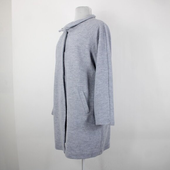 Cynthia Rowley Sz 2X Light Blue Collared Pockets Unlined 100% Wool Coat - Picture 8 of 16